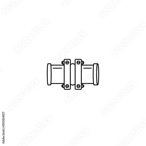 Industrial Pipe Coupling and Connector Joint Line Art