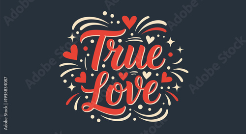 True love calligraphic design