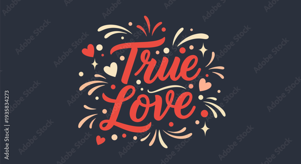 Obraz premium True love calligraphy design