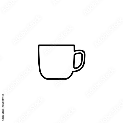 Minimalist Coffee Mug Line Icon for Web and App UI