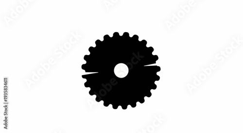 Close-up silhouette of a gear with a crack in the center, symbolizing a breakdown or challenge.