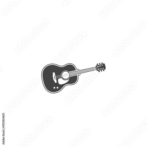 Acoustic Guitar Silhouette for Folk Music and Strumming