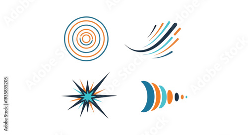 Shock Wave Line art soft tone vector illustration