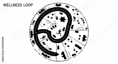 Abstract circular design representing a holistic approach to wellness and activity