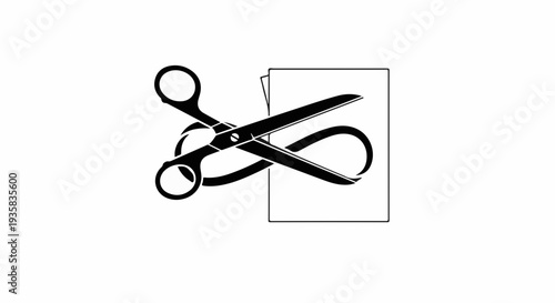 Scissors cutting a paper strip into an infinity symbol, representing endless possibilities and creativity.