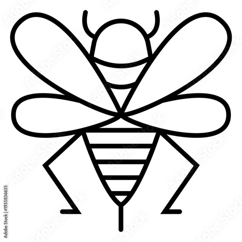 Cute honey bee element stroke