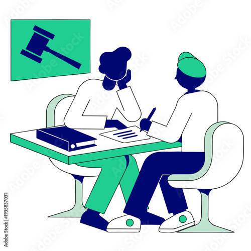 Lawyer and client discussing legal documents