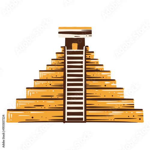 Egyptian pyramid hand drawn element