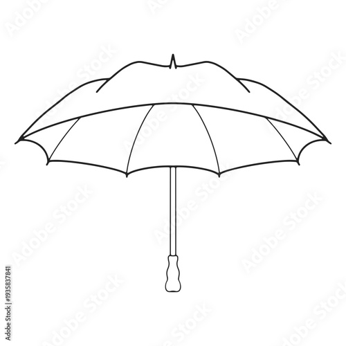 Black open umbrella stroke