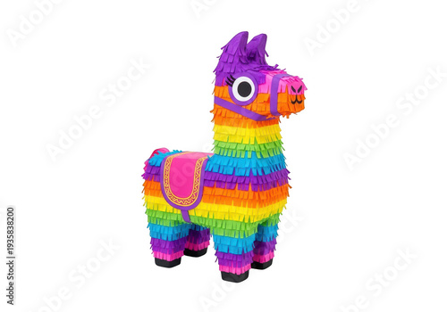 Vibrant piñata llama decoration for party
