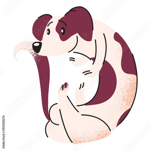 Dog smiling happy illustration