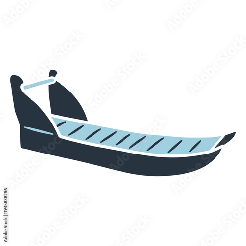 Eskimo doodle sled illustration