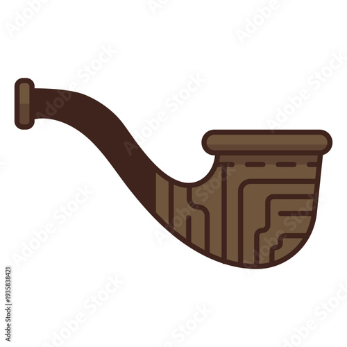 Lumberjack wooden pipe icon
