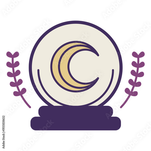 Magic crystal ball icon