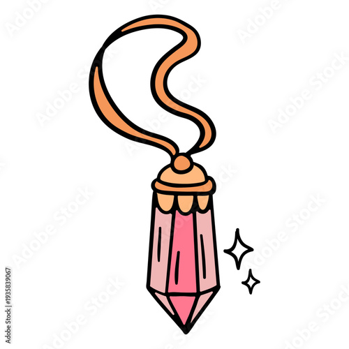 Magic crystal hand drawn