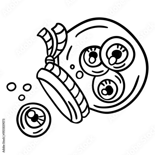 Magic eyeballs jar stroke