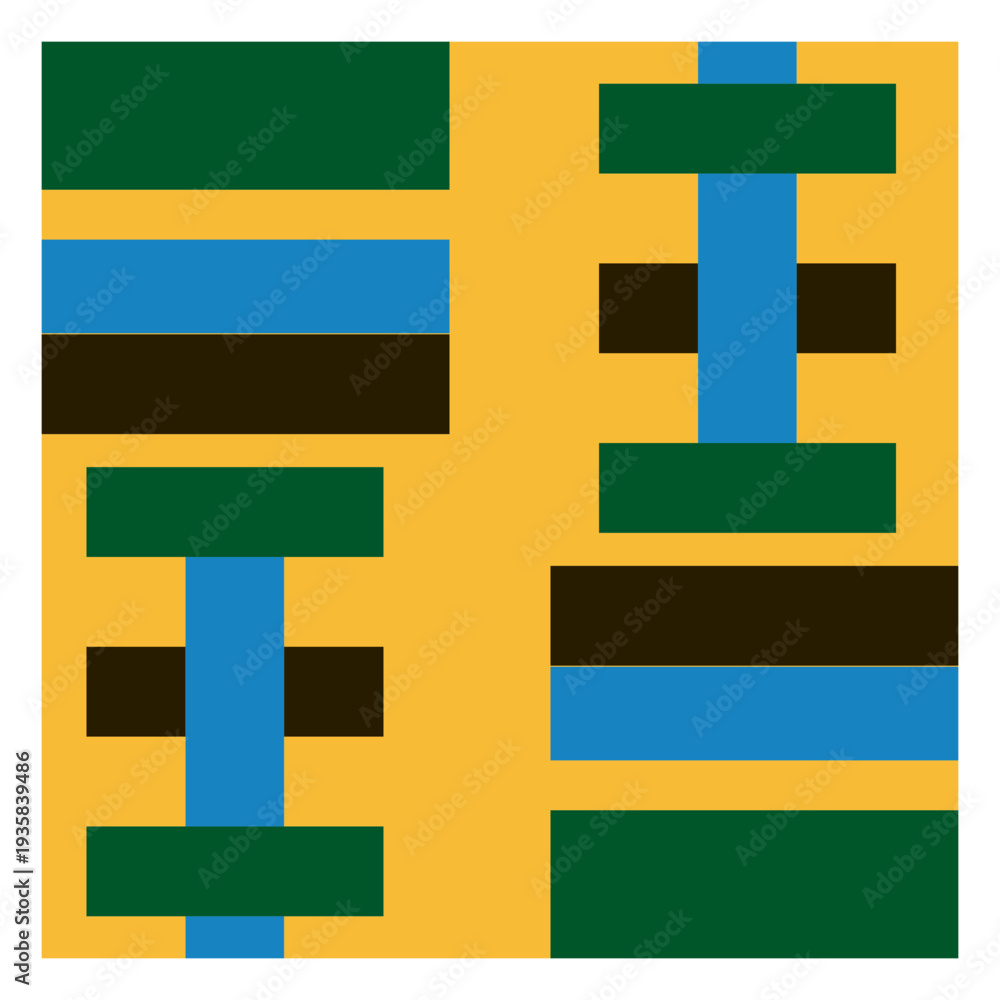 Obraz premium Geometric stripe kente composition