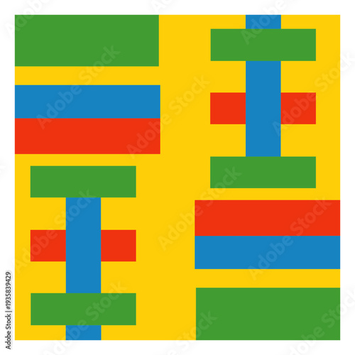 Colorful strip kente composition