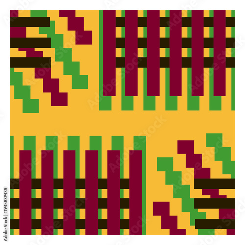 Colorful stripes kente composition