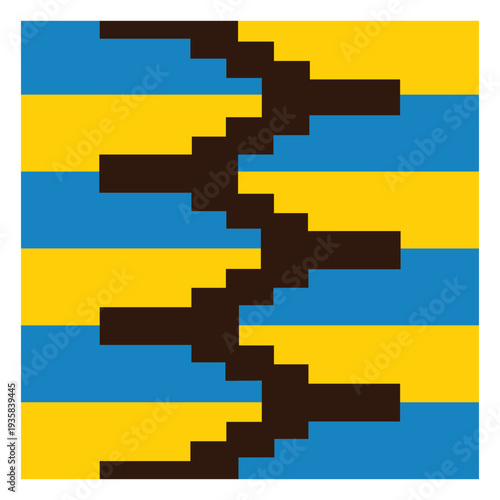 Colorful zig zag kente composition