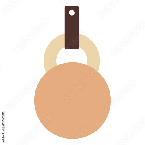 Round leather earring flat