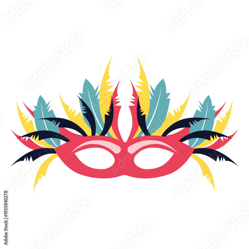 Mask with many feathers