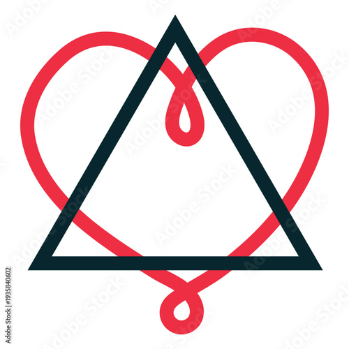 Traingle heart loop adoption symbol