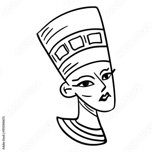 Hand drawn egyptian queen symbol stroke