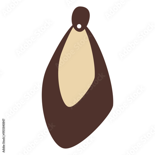 Pebble leather earring flat