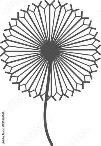 Dandelion decorative element. Flower head. Blowball icon