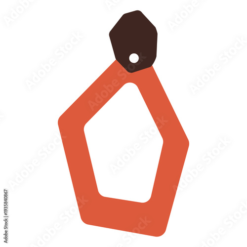 Pentagon leather earring flat