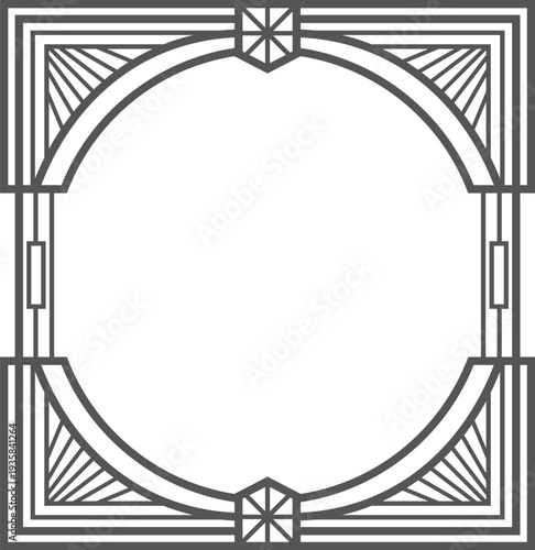 Vintage frame in art deco style. Decorative emblem