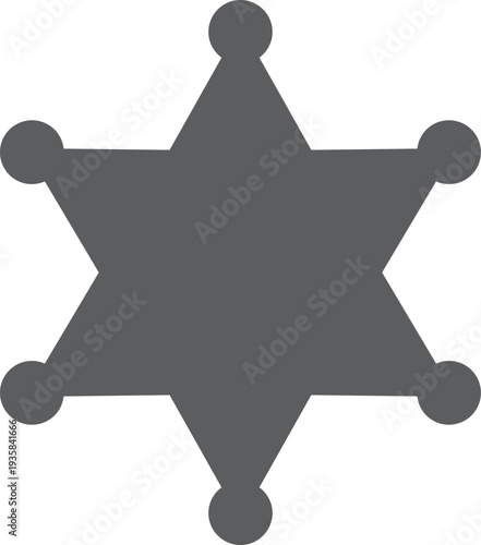 Sheriff star black icon. Justice guard badge