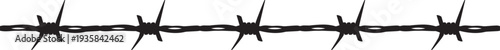Barb wire line. Security boundary black pattern