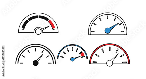 Speedometer Line art modern smooth color vector
