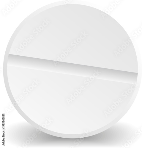 White tablet mockup. Round medical therapy drug