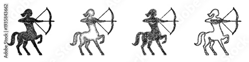Sketch centaur icon design set