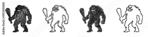Sketch troll icon design set