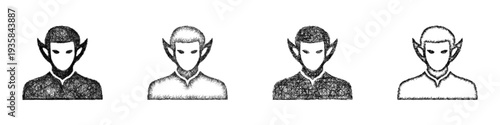 Sketch elf icon design set