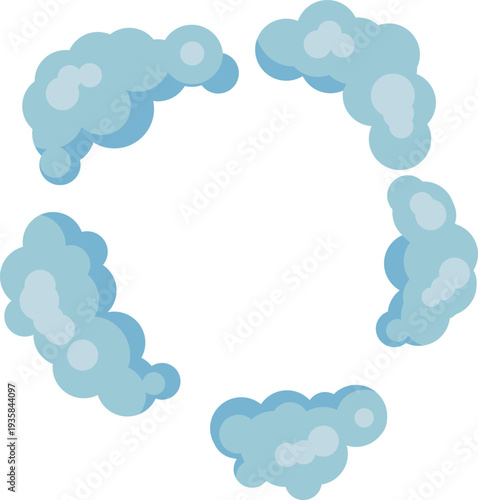 Puff smoke cloud game effect. Cartoon blast ring