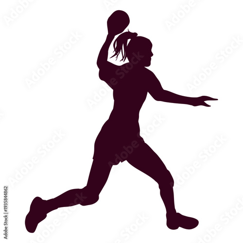 Woman playing handball silhouette
