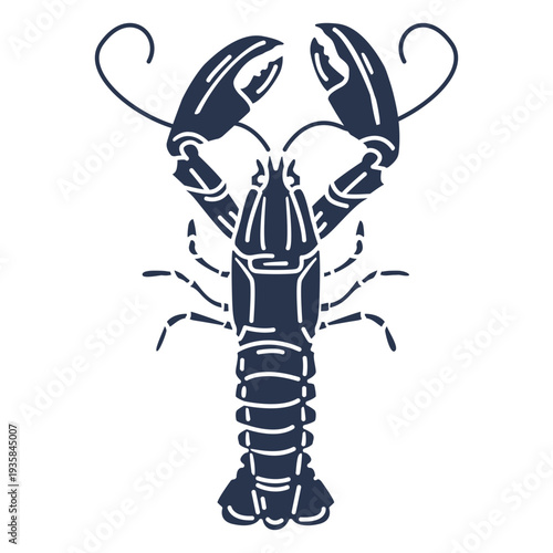 Silhouette lobster animal