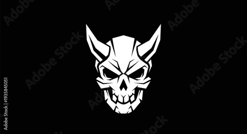 Graphic skull illustration on black background