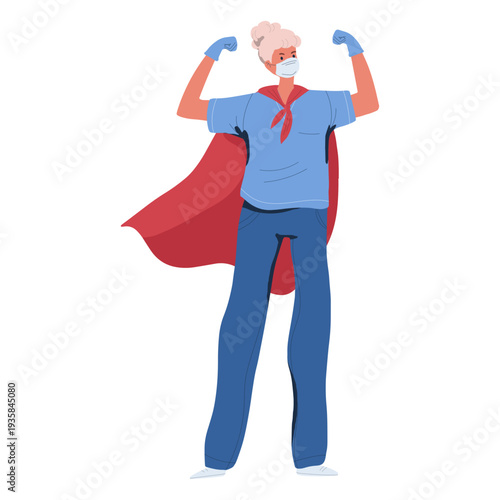 Elderly nurse heroine character