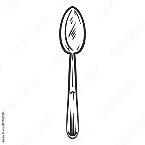 Spoon utensil hand drawn