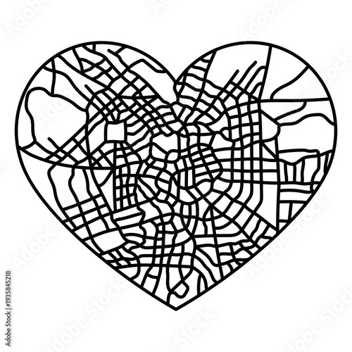 City map heart design