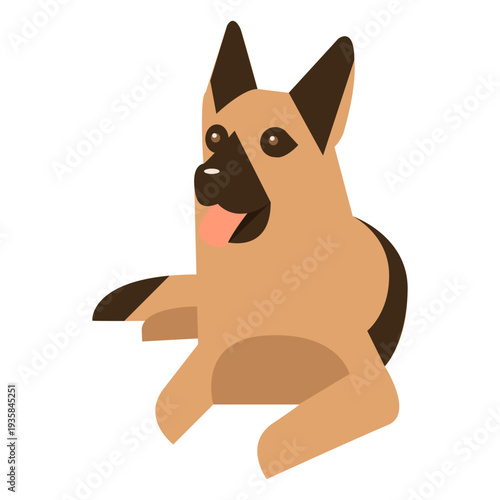 German sheperd laying dog geometric