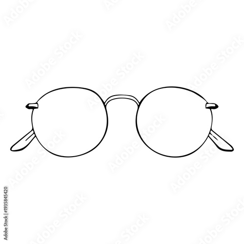 Circular rimless design hand drawn