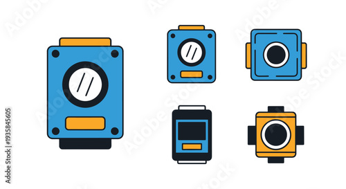 Power Module Line minimal digital color illustration