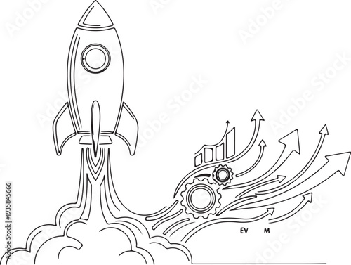 Military air combat conflict scene. Silhouettes of fighter jet crash, missile launch, aerial explosion, and anti-aircraft artillery fire.